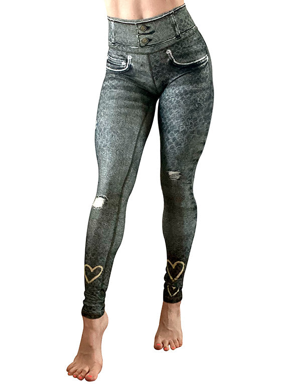 Green Snake Print Leggings