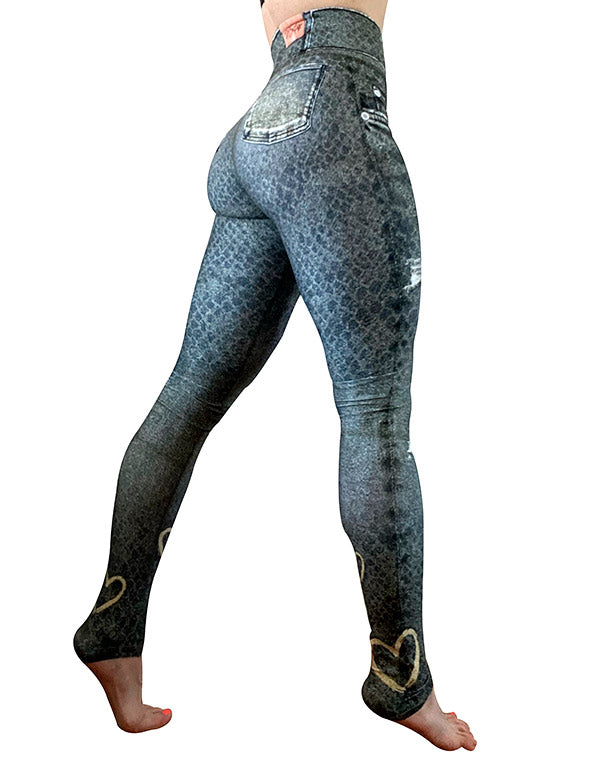 Green Snake Print Leggings