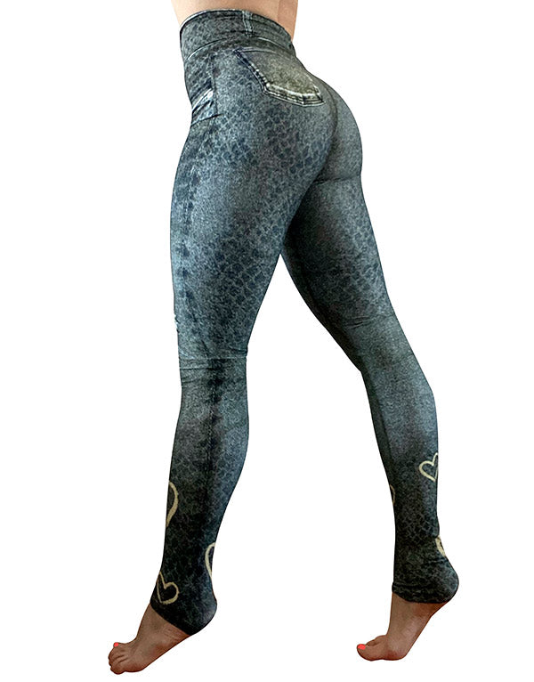 Green Snake Print Leggings