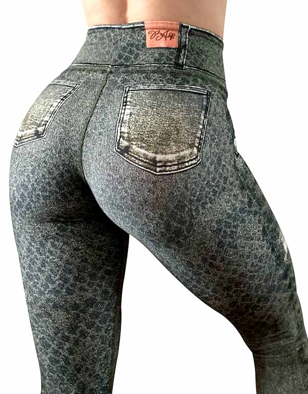 Green Snake Print Leggings