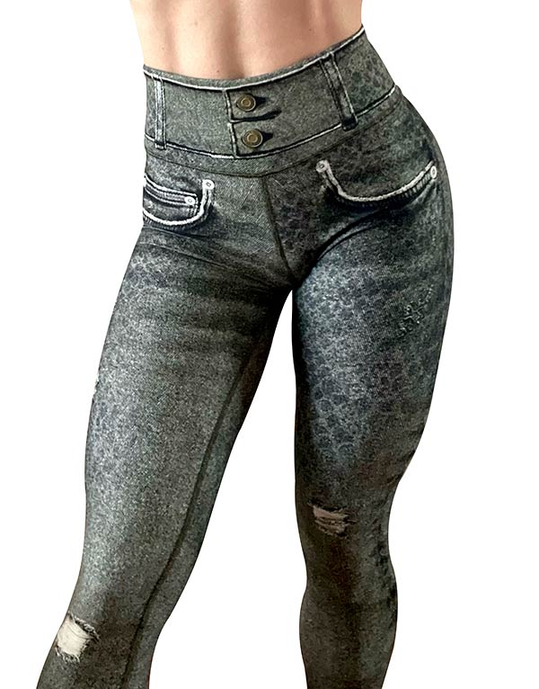 Green Snake Print Leggings