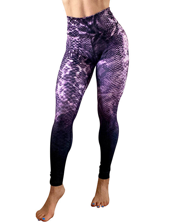 Magenta Snake Print Leggings