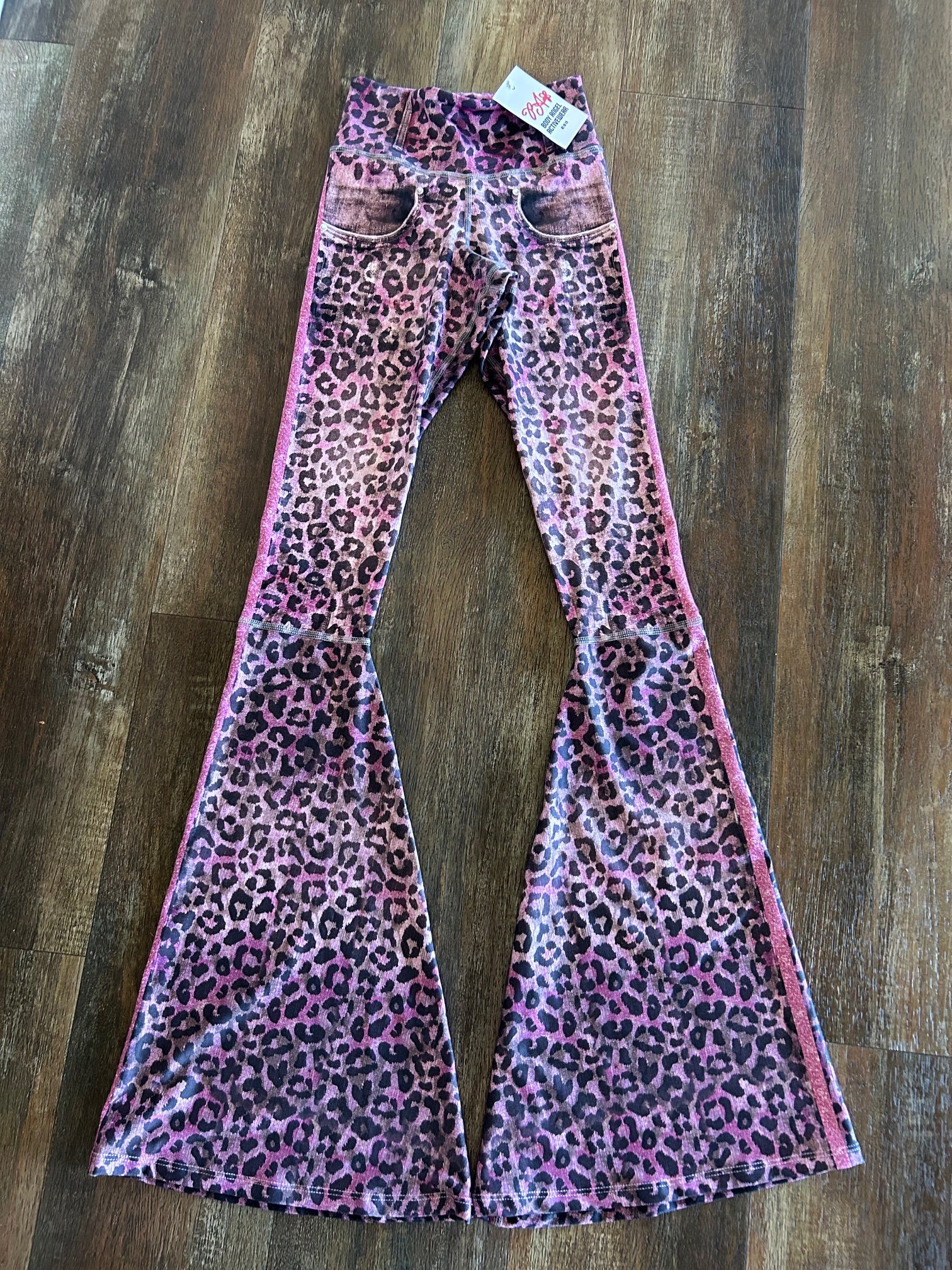 Pink Cheetah Bellbottom Pants