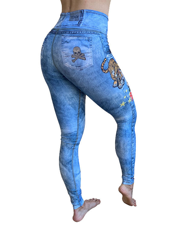 Tiger Denim Leggings