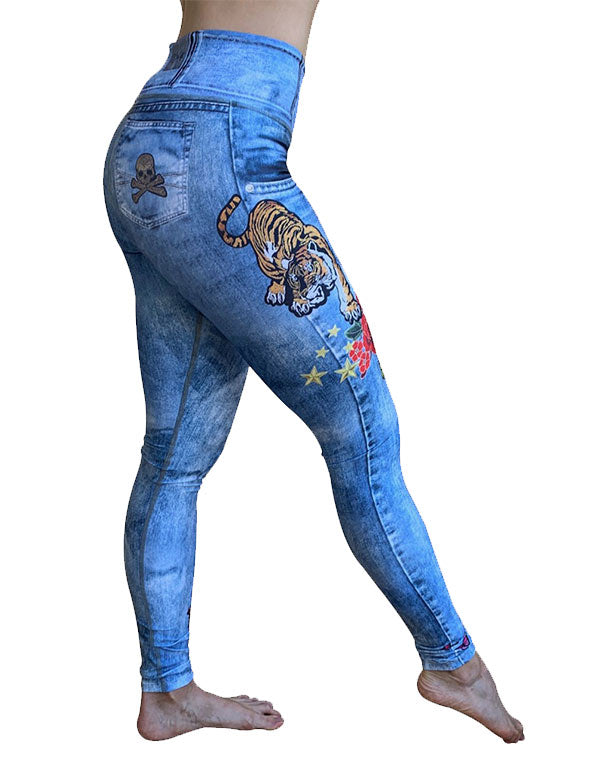 Tiger Denim Leggings