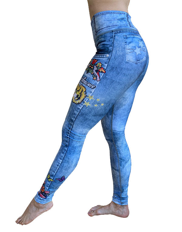 Tiger Denim Leggings