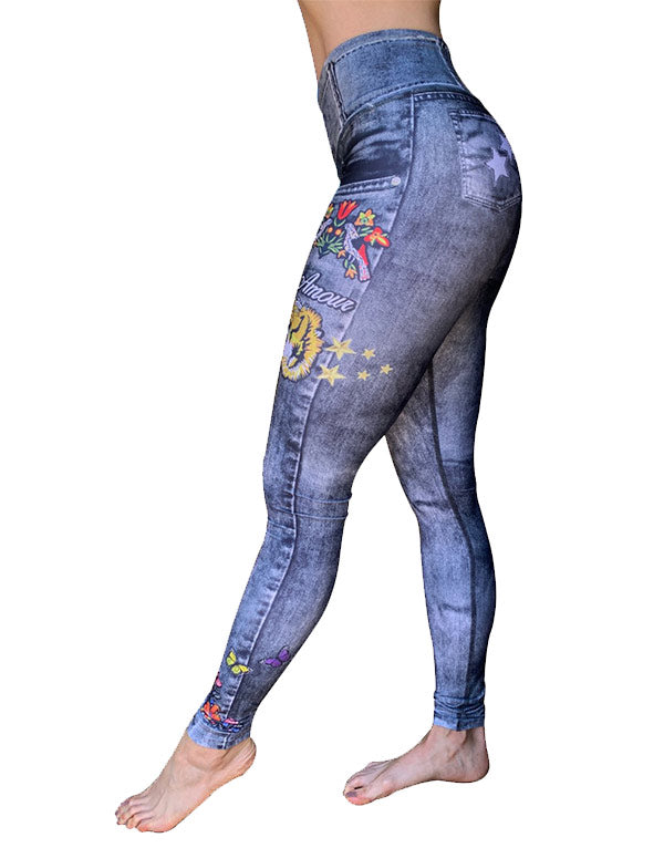 Tiger Denim Leggings
