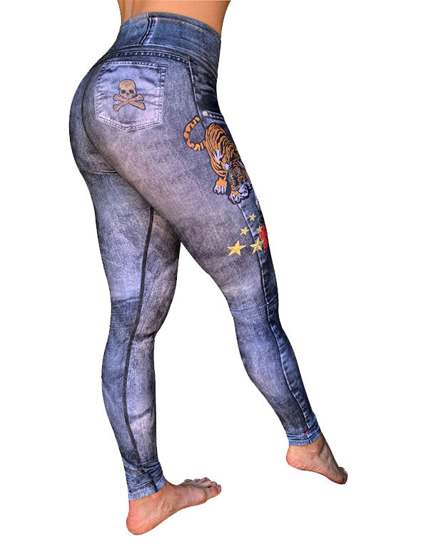Tiger Denim Leggings