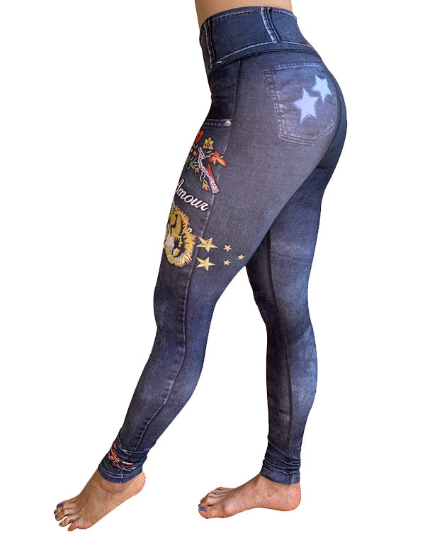 Tiger Denim Leggings