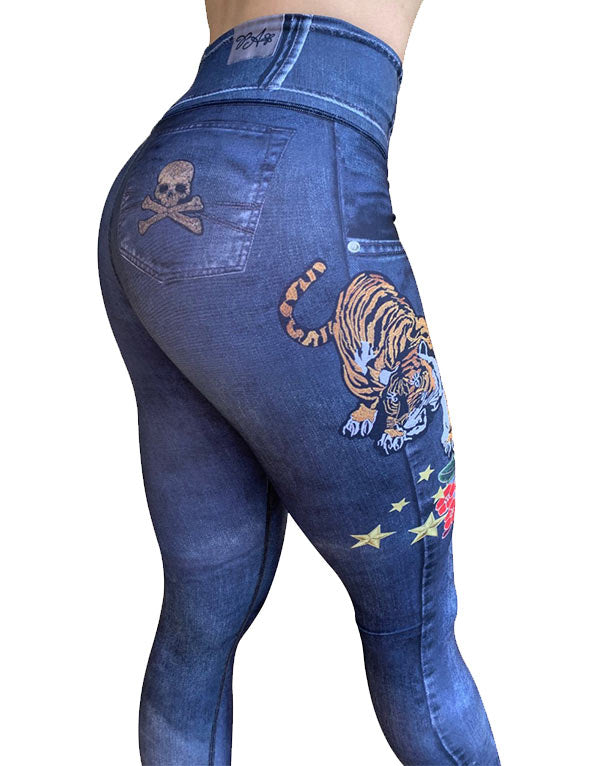 Tiger Denim Leggings