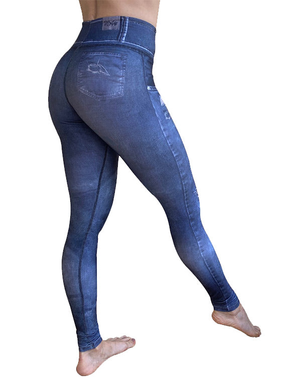 Dark Blue Denim Leggings