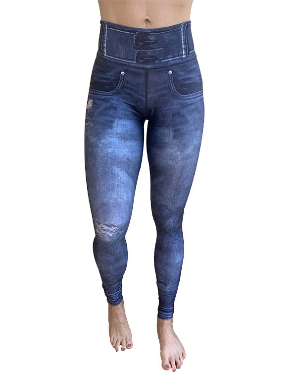 Dark Blue Denim Leggings