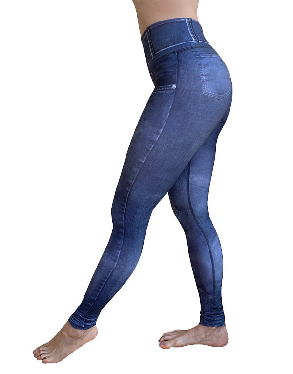 Dark Blue Denim Leggings