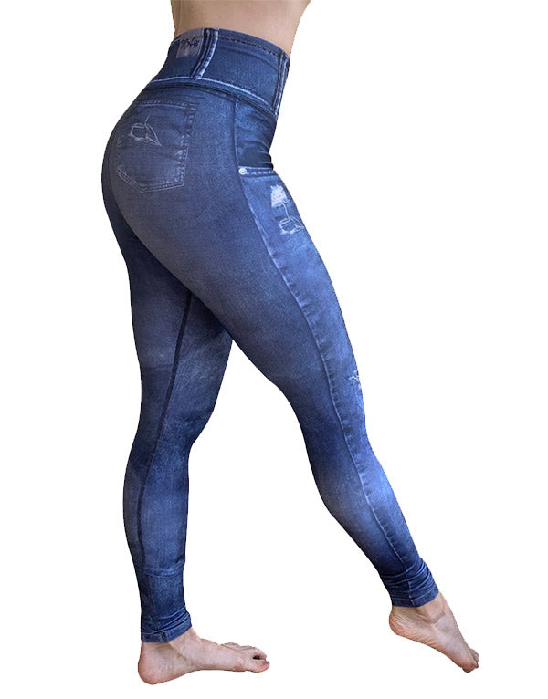 Dark Blue Denim Leggings