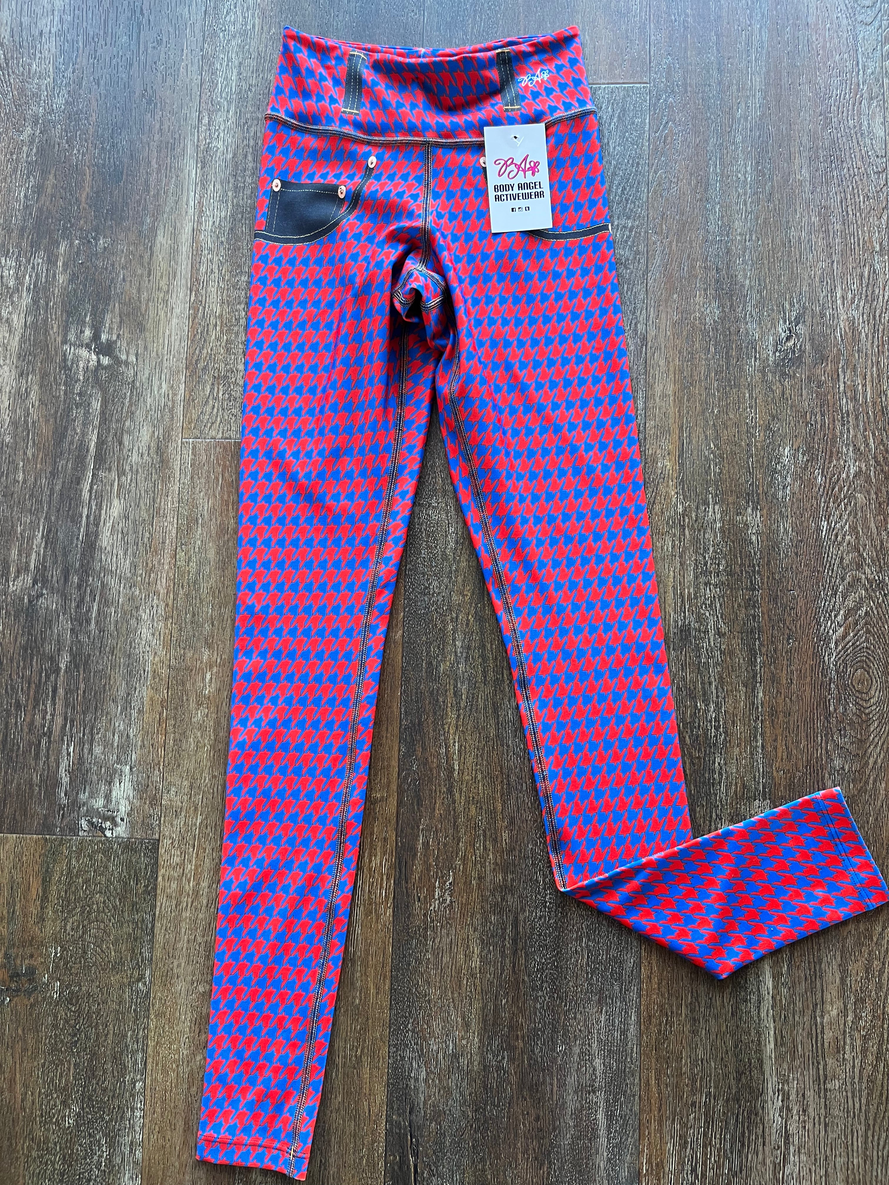 Rusty-Denim Houndstooth Leggings