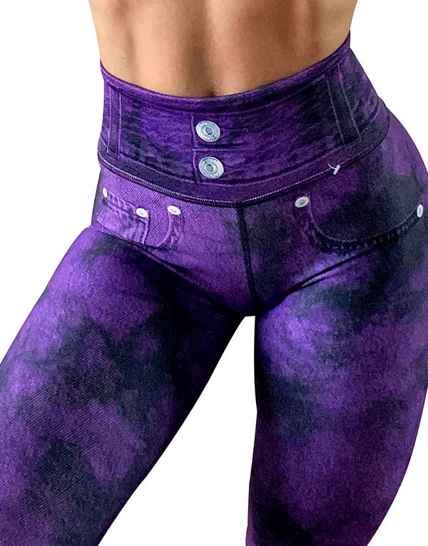 Purple Tye Dye Denim Leggings – Body Angel Activewear