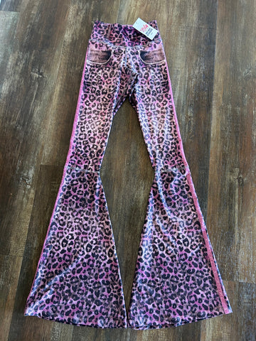 Pink Cheetah  Bellbottom Pants